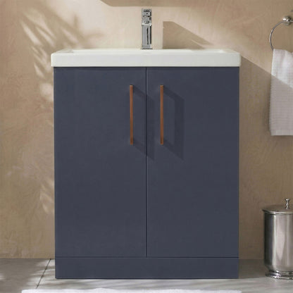 [BALARN2905AH019] Bramshall Floor Standing 2 Door Vanity Basin Unit with Mid-Edge Basin, 800mm, Choice of Colour and Handle Finish - Silo