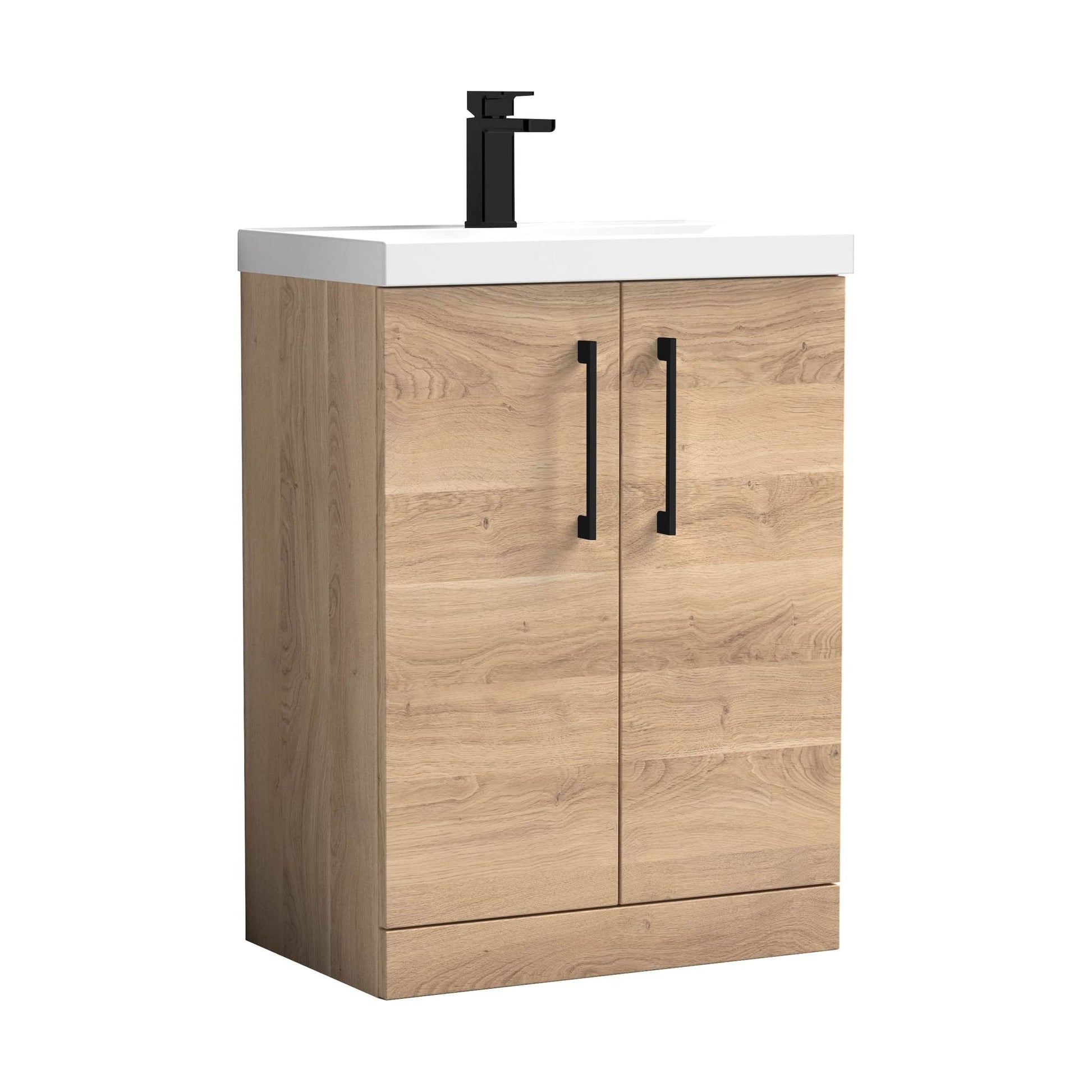 [BALARN3003AH018] Bramshall Floor Standing 2-Door Vanity & Mid-Edge Basin – Choice of Colour and Handle Finish - Cutout