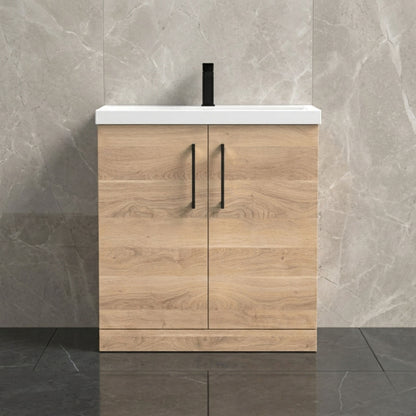 [BALARN3005AH018] Bramshall Floor Standing 2 Door Vanity Basin Unit with Mid-Edge Basin, 800mm, Choice of Colour and Handle Finish - Silo