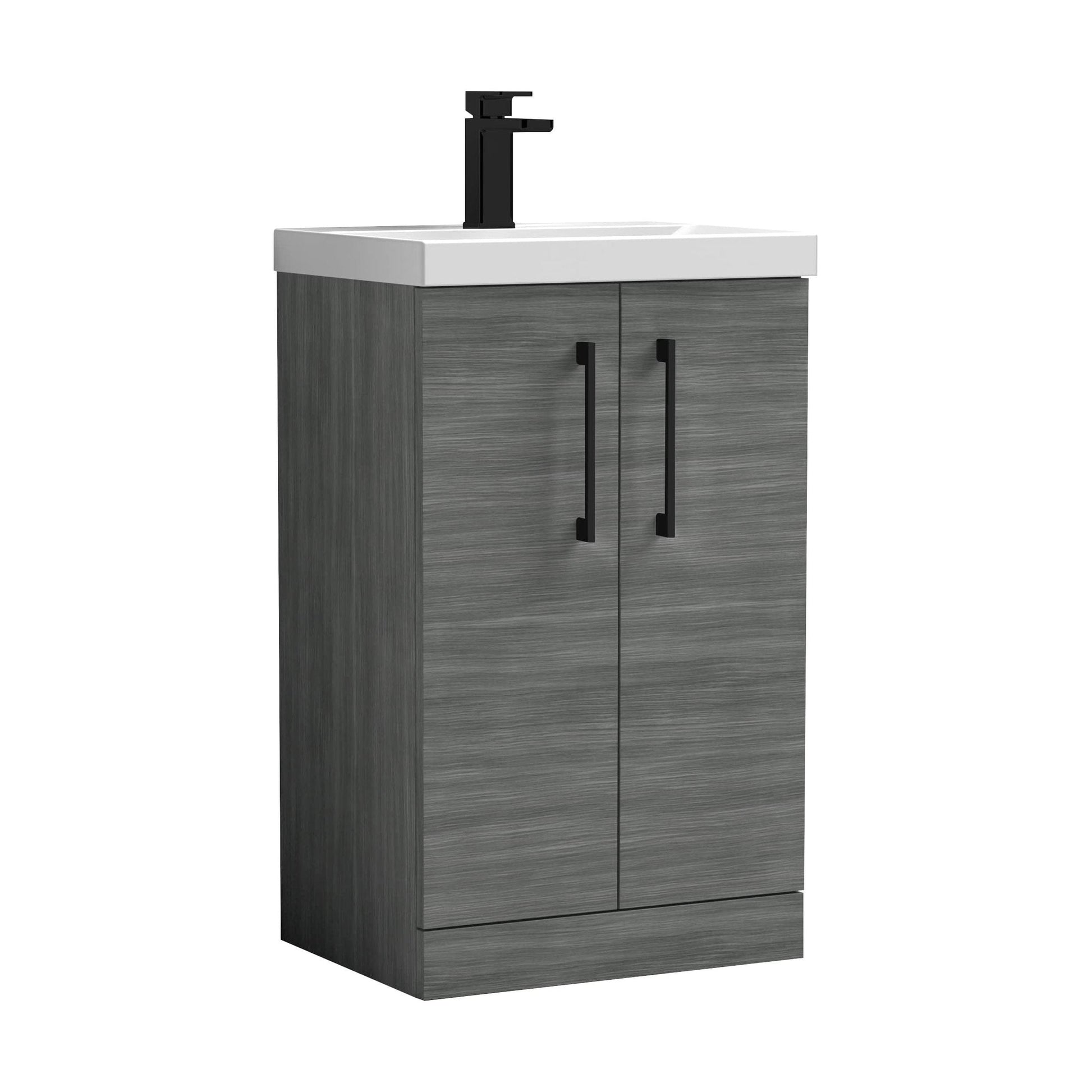 [BALARN501AH018] Bramshall Floor Standing 2-Door Vanity & Mid-Edge Basin – Choice of Colour and Handle Finish - Cutout