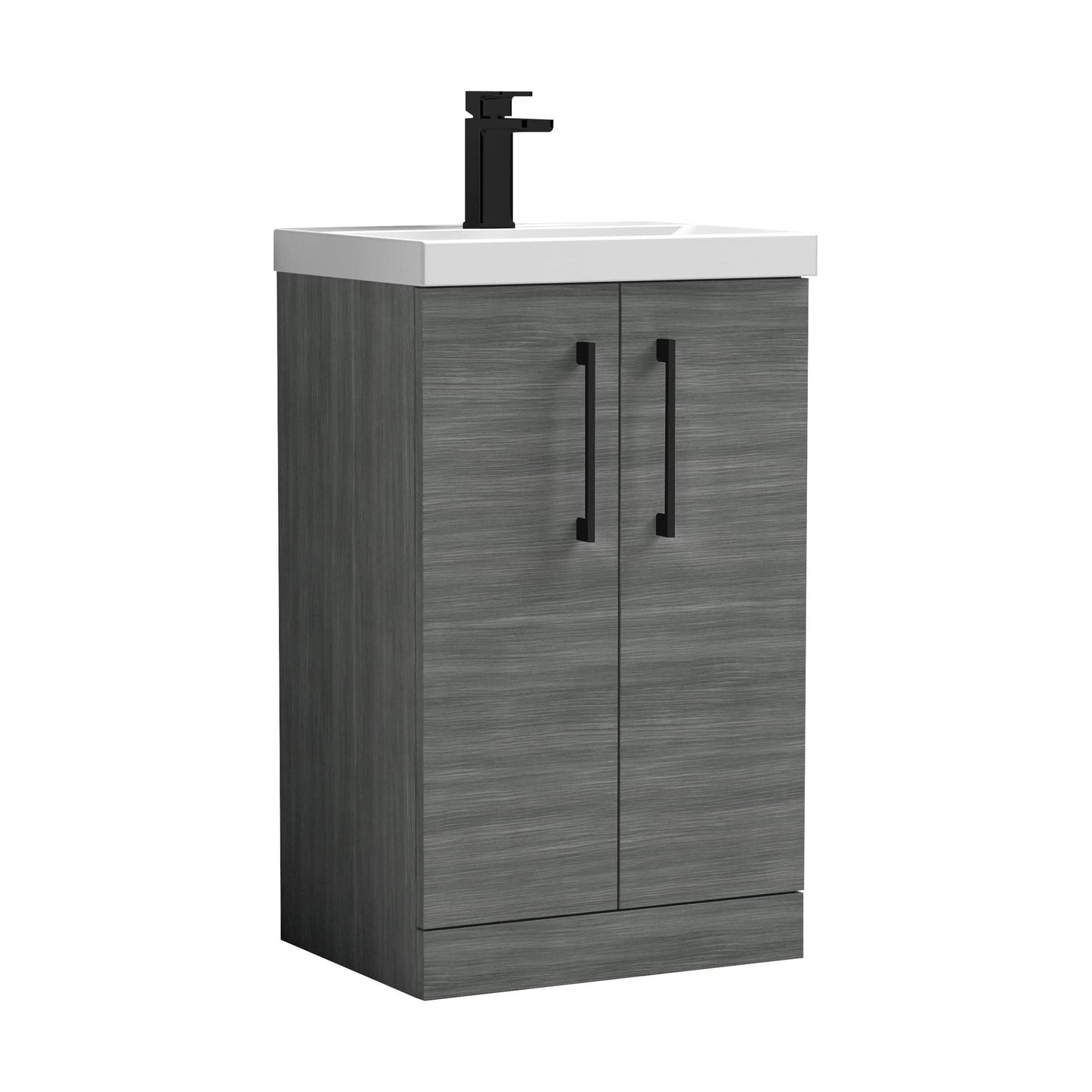 [BALARN501AH018] Bramshall Floor Standing 2-Door Vanity & Mid-Edge Basin – Choice of Colour and Handle Finish - Cutout
