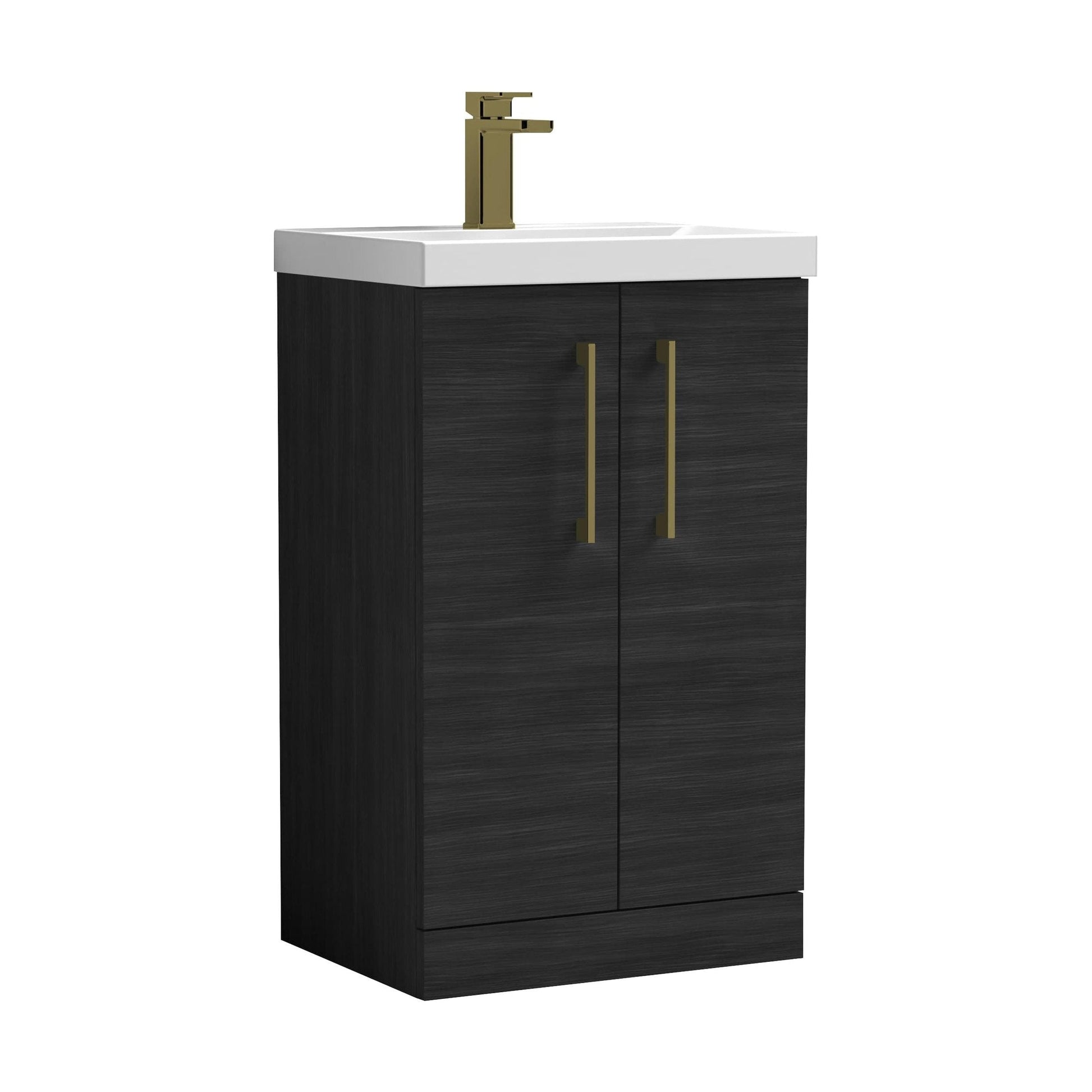 [BALARN601AH017] Bramshall Floor Standing 2-Door Vanity & Mid-Edge Basin – Choice of Colour and Handle Finish - Cutout