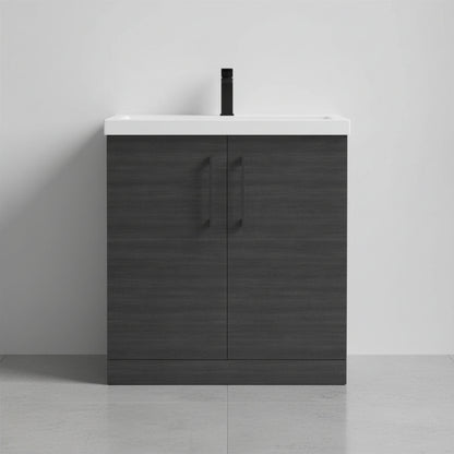 [BALARN605AH018] Bramshall Floor Standing 2 Door Vanity Basin Unit with Mid-Edge Basin, 800mm, Choice of Colour and Handle Finish - Silo