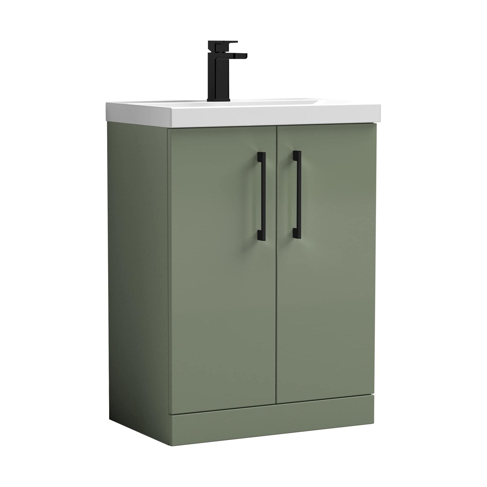 [BALARN803AH018] Bramshall Floor Standing 2-Door Vanity & Mid-Edge Basin – Choice of Colour and Handle Finish - Cutout