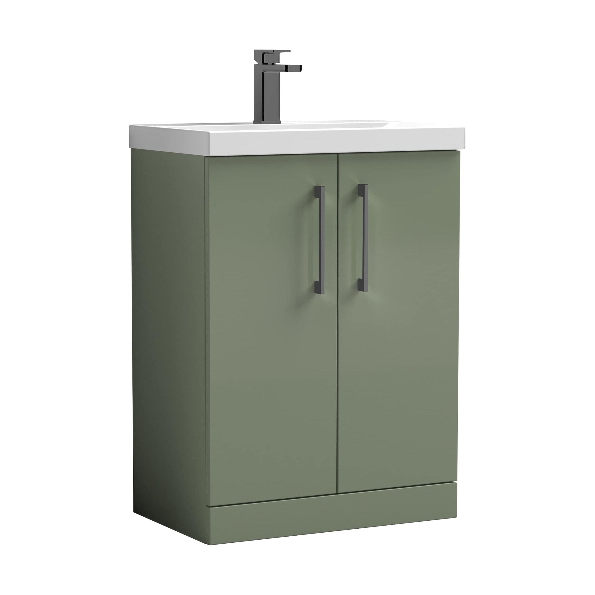 [BALARN803AH716] Bramshall Floor Standing 2-Door Vanity & Mid-Edge Basin – Choice of Colour and Handle Finish - Cutout