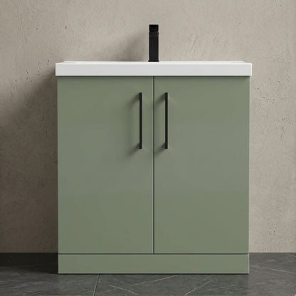 [BALARN805AH1516] Bramshall Floor Standing 2 Door Vanity Basin Unit with Mid-Edge Basin, 800mm, Choice of Colour and Handle Finish - Silo