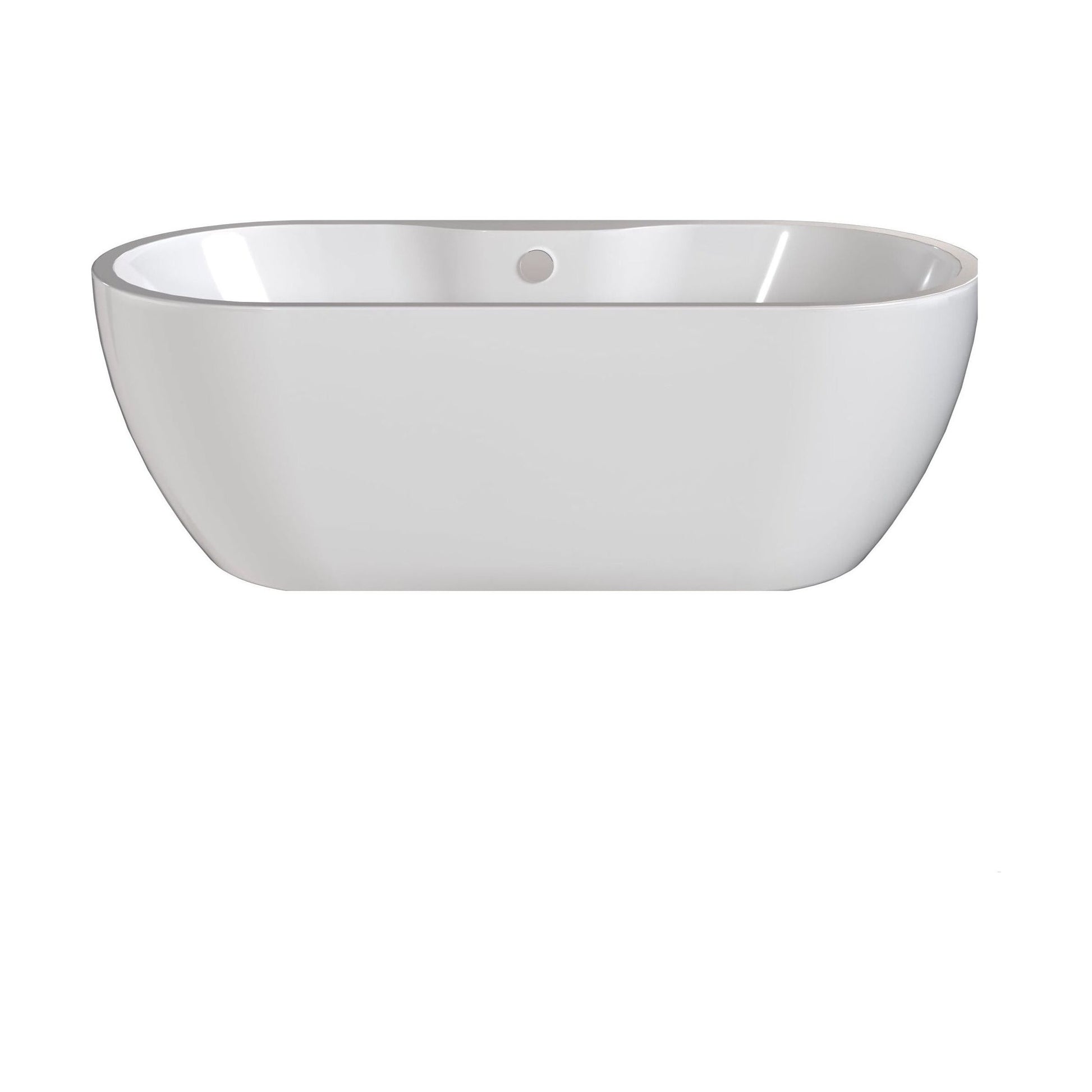 [BALNFB110] Balterley Freestanding Boat Bath: 1655 x 750 x 580mm Double-Ended Acrylic Bath with Elegant Curved Design - Cutout