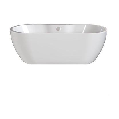 [BALNFB110] Balterley Freestanding Boat Bath: 1655 x 750 x 580mm Double-Ended Acrylic Bath with Elegant Curved Design - Cutout