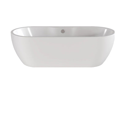 [BALNFB111] Balterley Freestanding Boat Bath: 1800 x 750 x 580 mm Double-Ended Acrylic Bath with Elegant Curved Design - Cutout