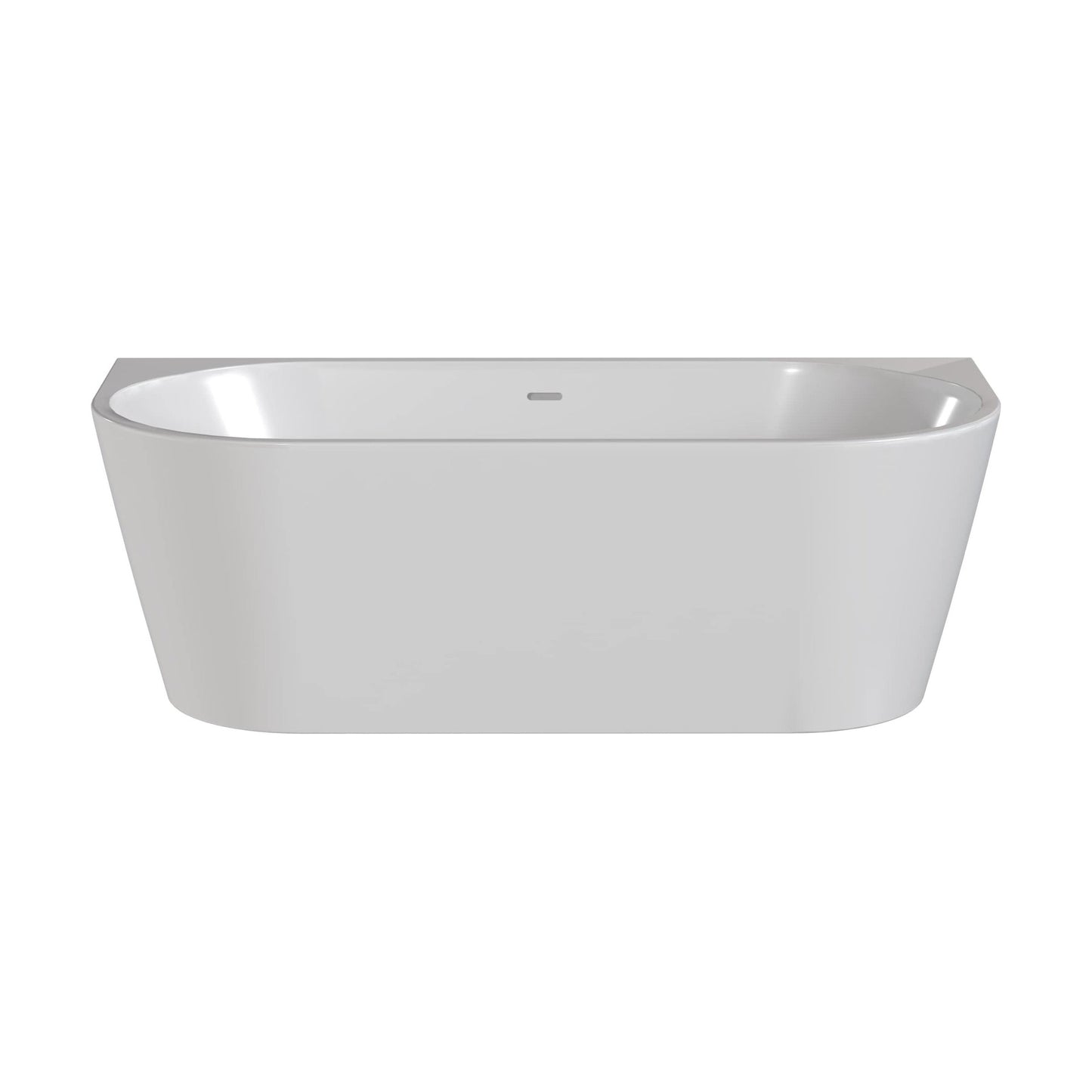 [BALNFB114] Balterley Curved Back to Wall Freestanding Bath with Waste: 1700 x 800 x 575 mm Double-Ended Acrylic Bath - Cutout