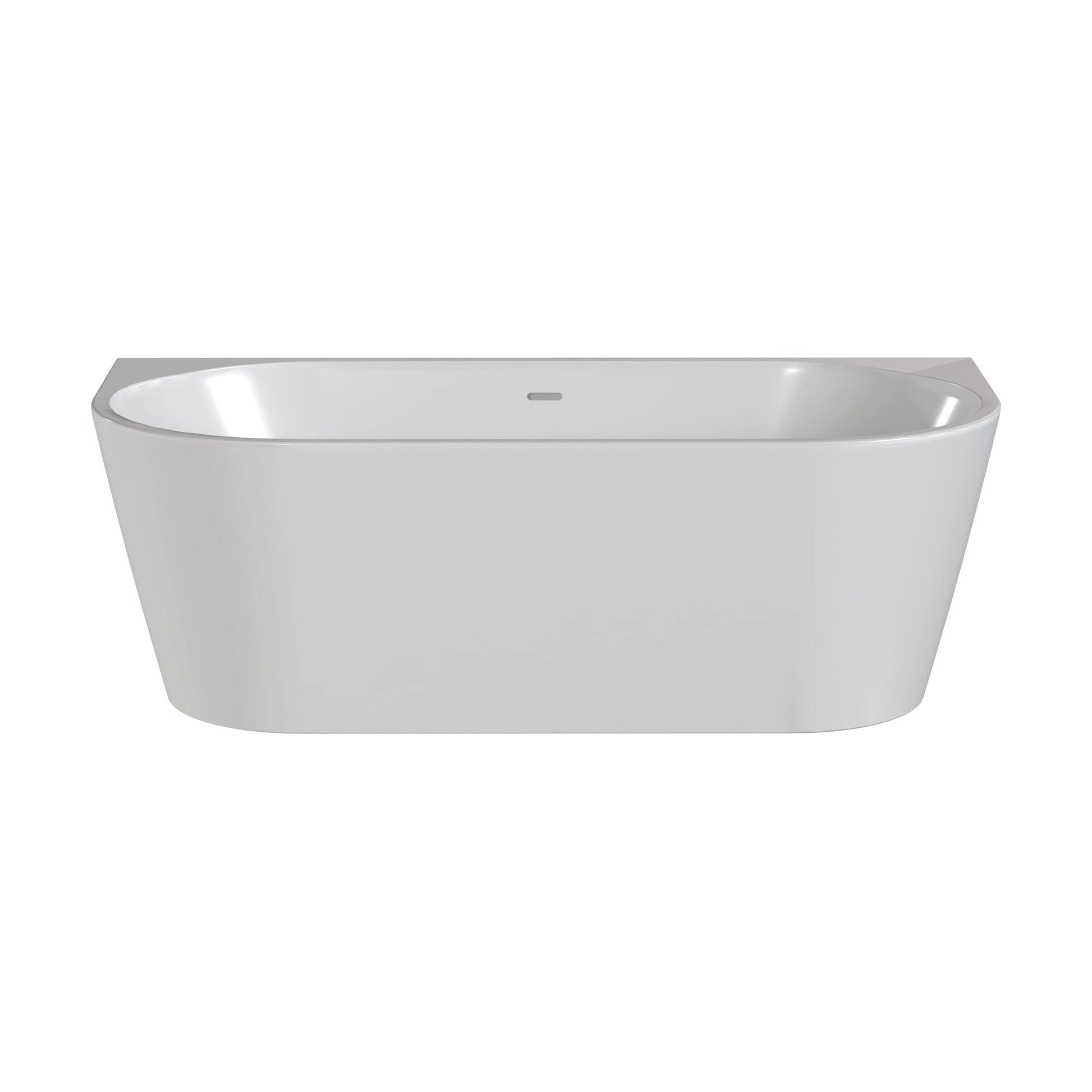 [BALNFB114] Balterley Curved Back to Wall Freestanding Bath with Waste: 1700 x 800 x 575 mm Double-Ended Acrylic Bath - Cutout