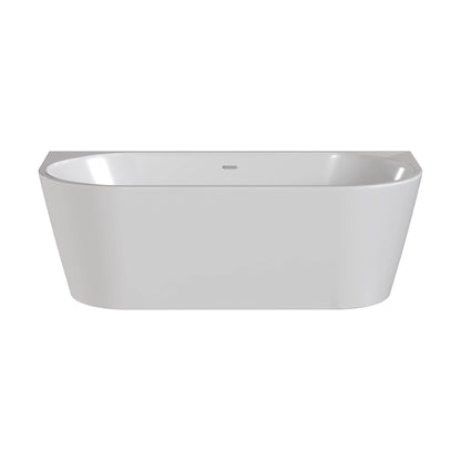 [BALNFB114] Balterley Curved Back to Wall Freestanding Bath with Waste: 1700 x 800 x 575 mm Double-Ended Acrylic Bath - Cutout