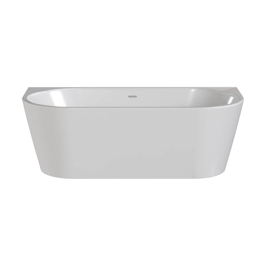 [BALNFB114] Balterley Curved Back to Wall Freestanding Bath with Waste: 1700 x 800 x 575 mm Double-Ended Acrylic Bath - Cutout