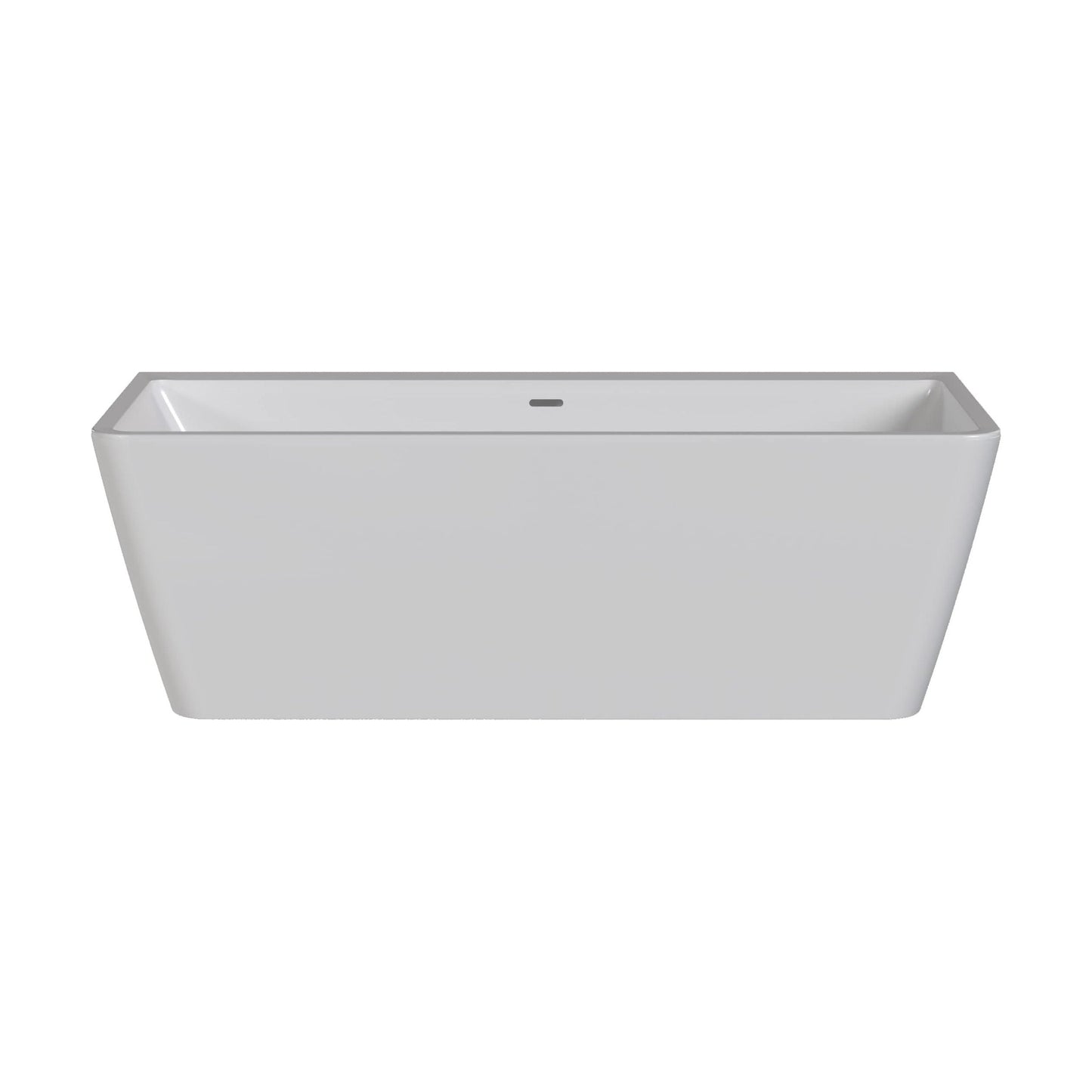 [BALNFB116] Balterley Square Back to Wall Bath with Waste: 1700 x 735 x 580 mm Double-Ended Acrylic Bath - Cutout