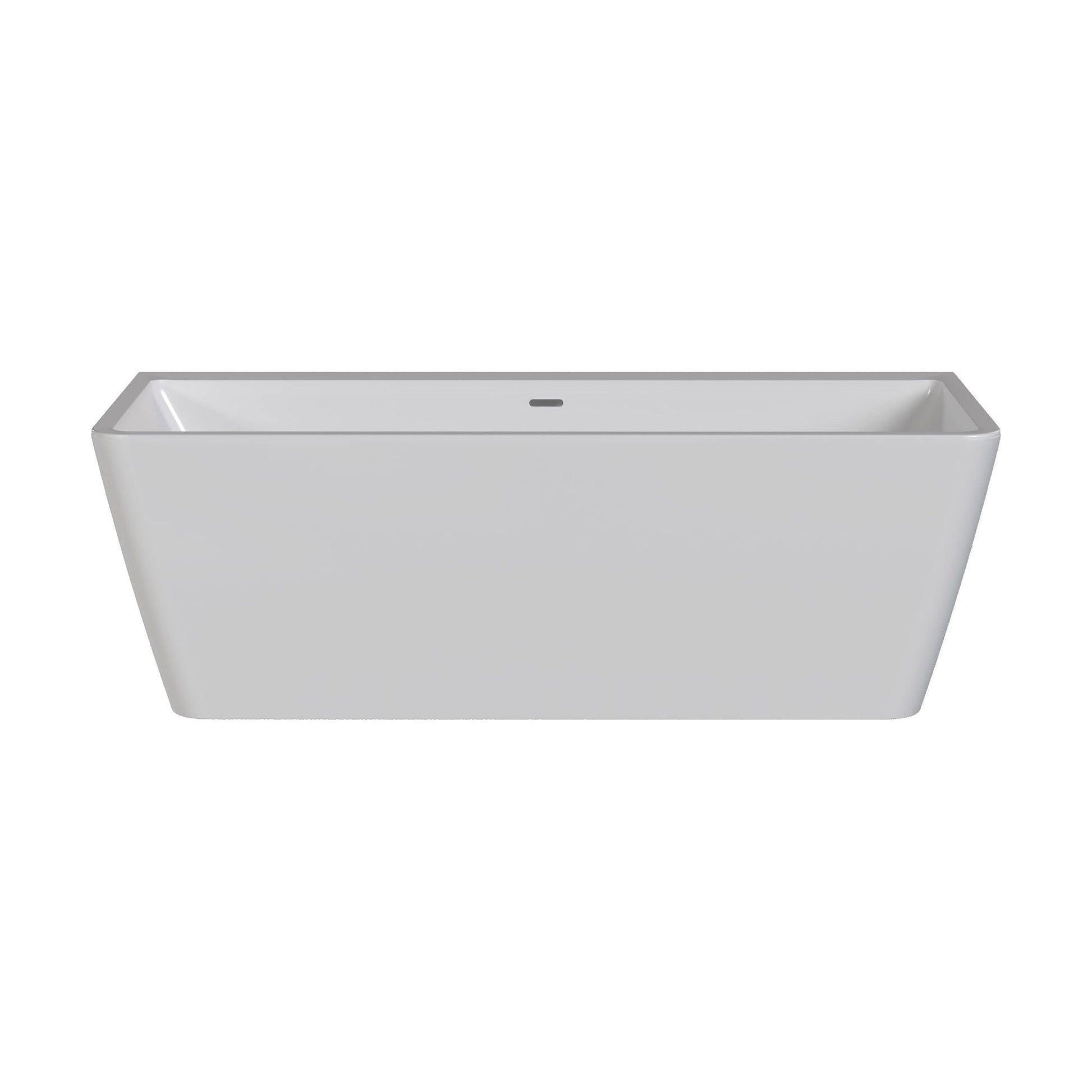 [BALNFB116] Balterley Square Back to Wall Bath with Waste: 1700 x 735 x 580 mm Double-Ended Acrylic Bath - Cutout
