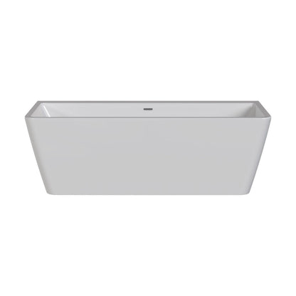 [BALNFB116] Balterley Square Back to Wall Bath with Waste: 1700 x 735 x 580 mm Double-Ended Acrylic Bath - Cutout