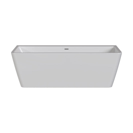 [BALNFB116] Balterley Square Back to Wall Bath with Waste: 1700 x 735 x 580 mm Double-Ended Acrylic Bath - Cutout
