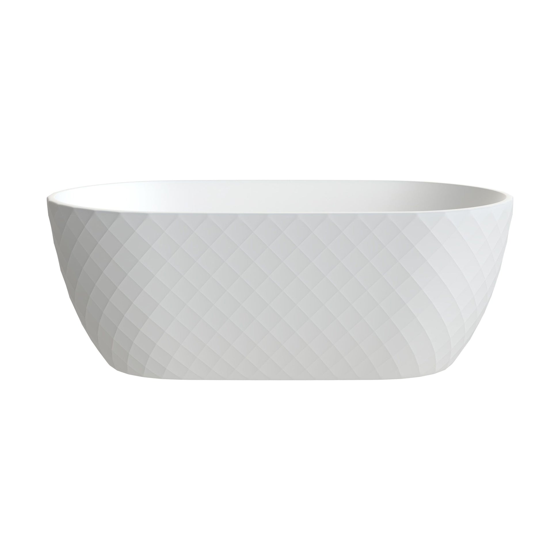 [BALNFB189] Balterley Textured Oval Freestanding Bath: 1500 x 750 x 590mm Double-Ended Acrylic Bath with Diamond Design - Cutout
