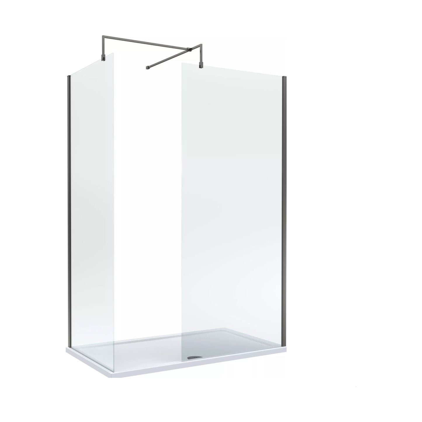 [BALW185004GM] Balterley 1400x800 Wetroom Screen, Tray & Waste - Cutout