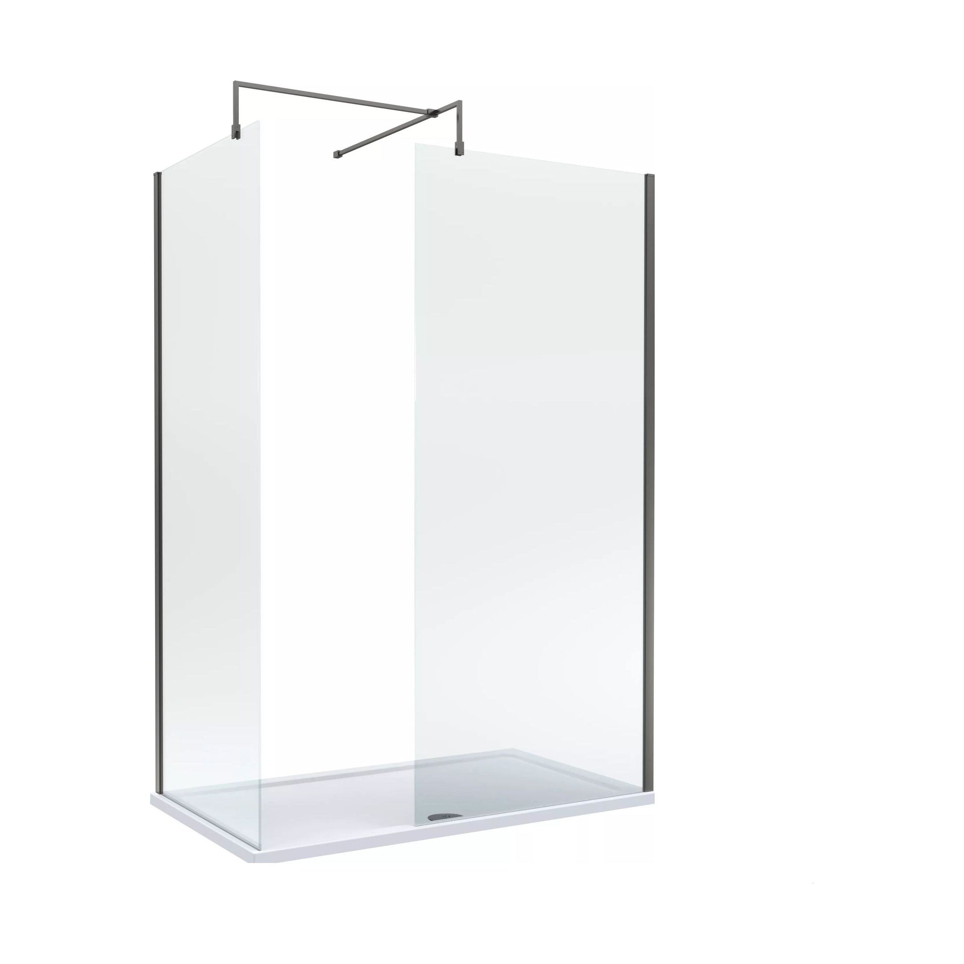 [BALW185004GM] Balterley 1400x800 Wetroom Screen, Tray & Waste - Cutout