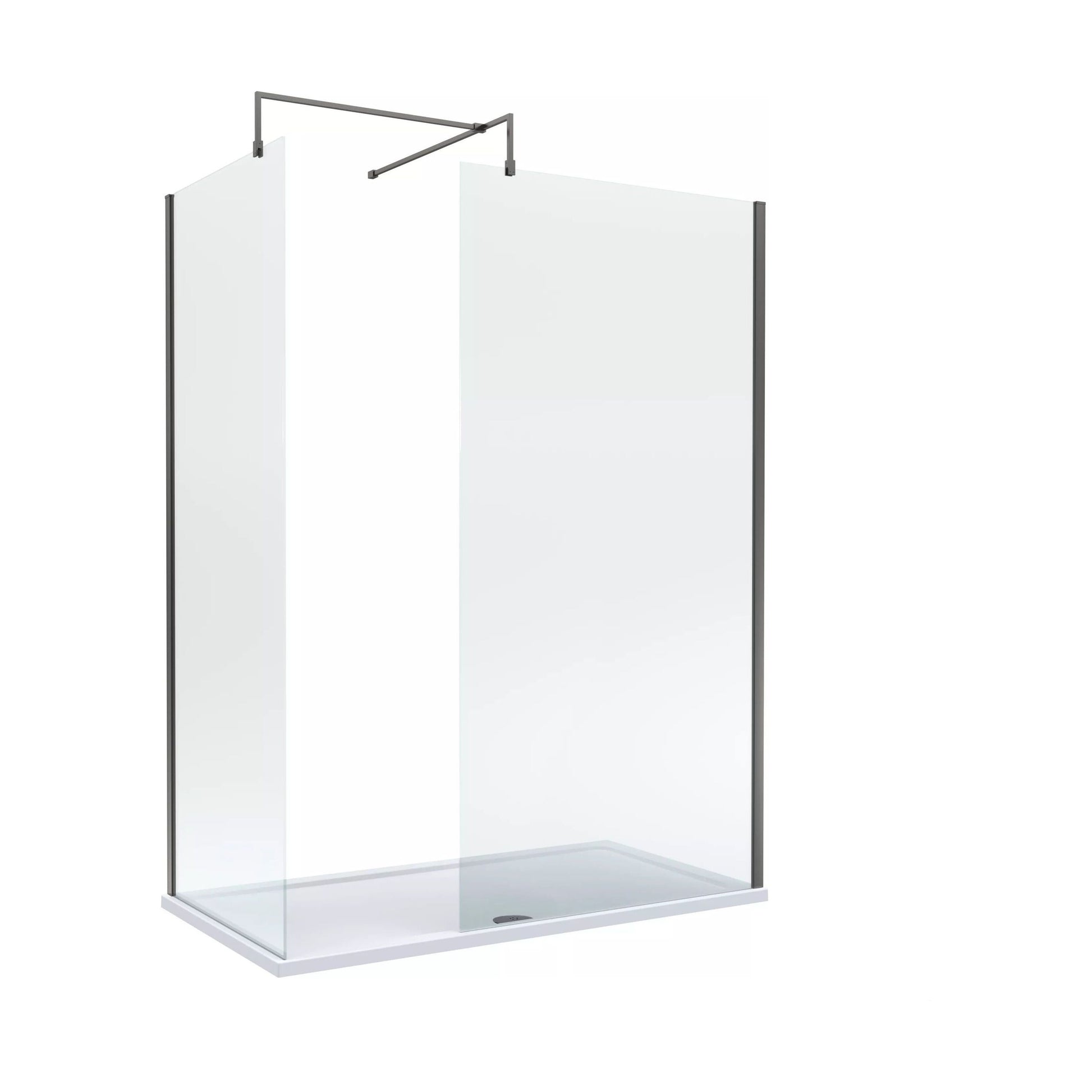 [BALW185007GM] Balterley 1600x700 Wetroom Screen, Tray & Waste - Cutout