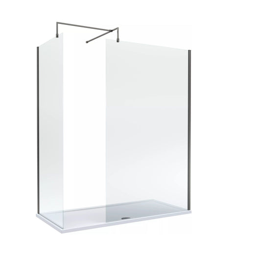 [BALW185009GM] Balterley 1700x700 Wetroom Screen, Tray & Waste - Cutout