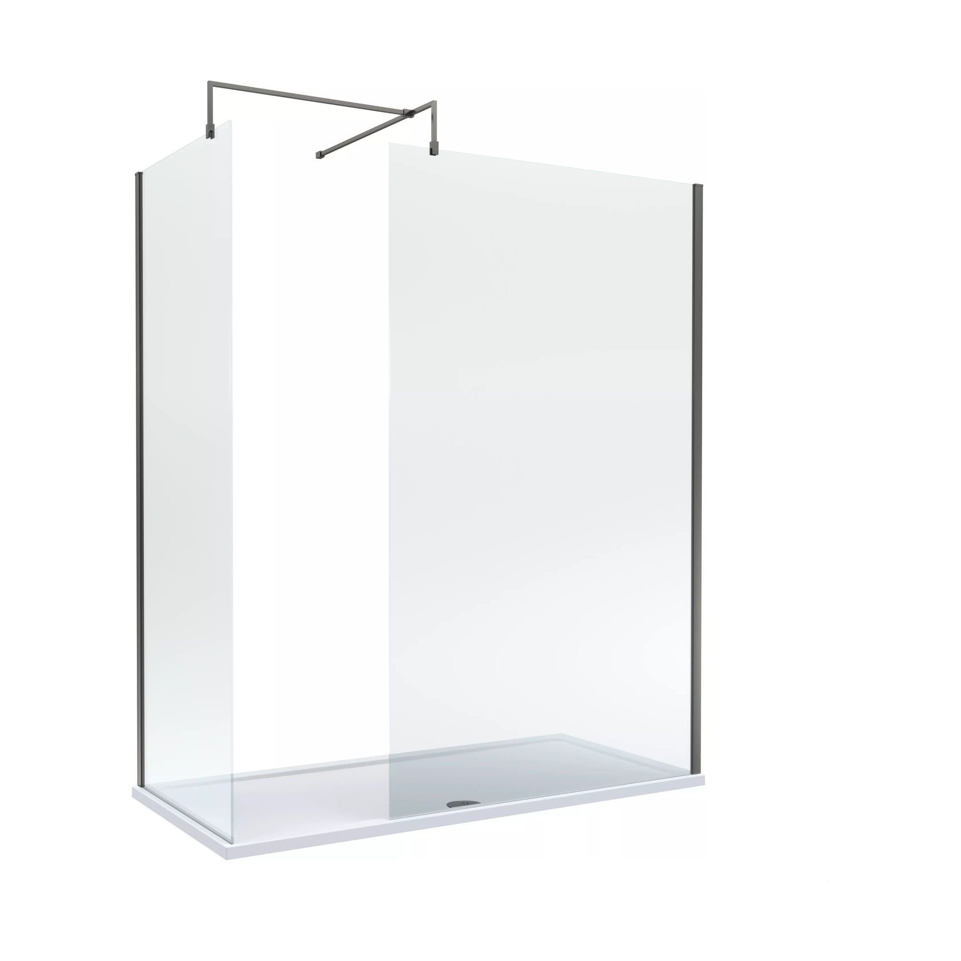 [BALW185010GM] Balterley 1700x800 Wetroom Screen, Tray & Waste - Cutout