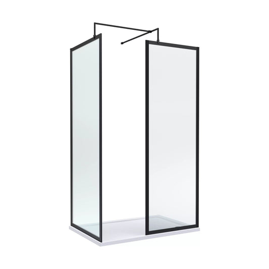 [BALW185012MB] Balterley 1200x700 Frame Wetroom Screen, Tray & Waste - Cutout