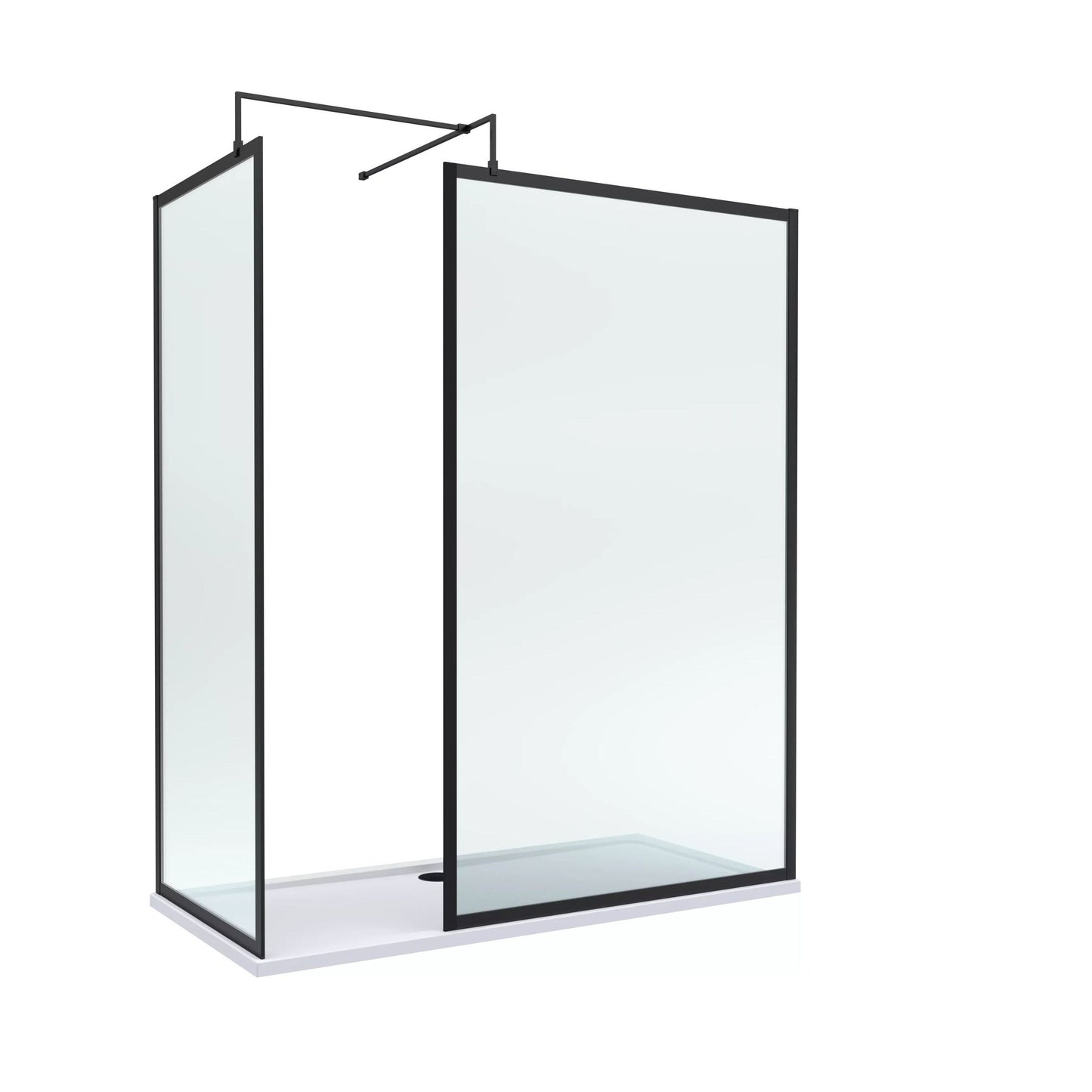 [BALW185021MB] Balterley 1700x800 Frame Wetroom Screen, Tray & Waste - Cutout