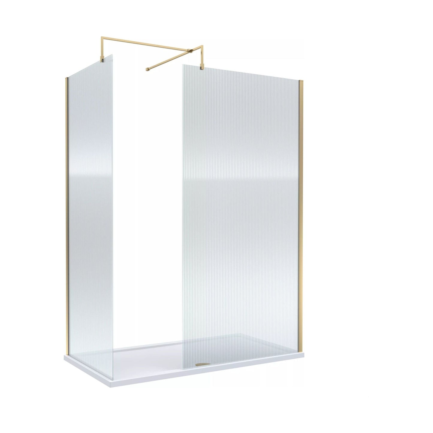 [BALW185024BB] Balterley 1500x800 Fluted Wetroom Screen, Tray & Waste - Cutout