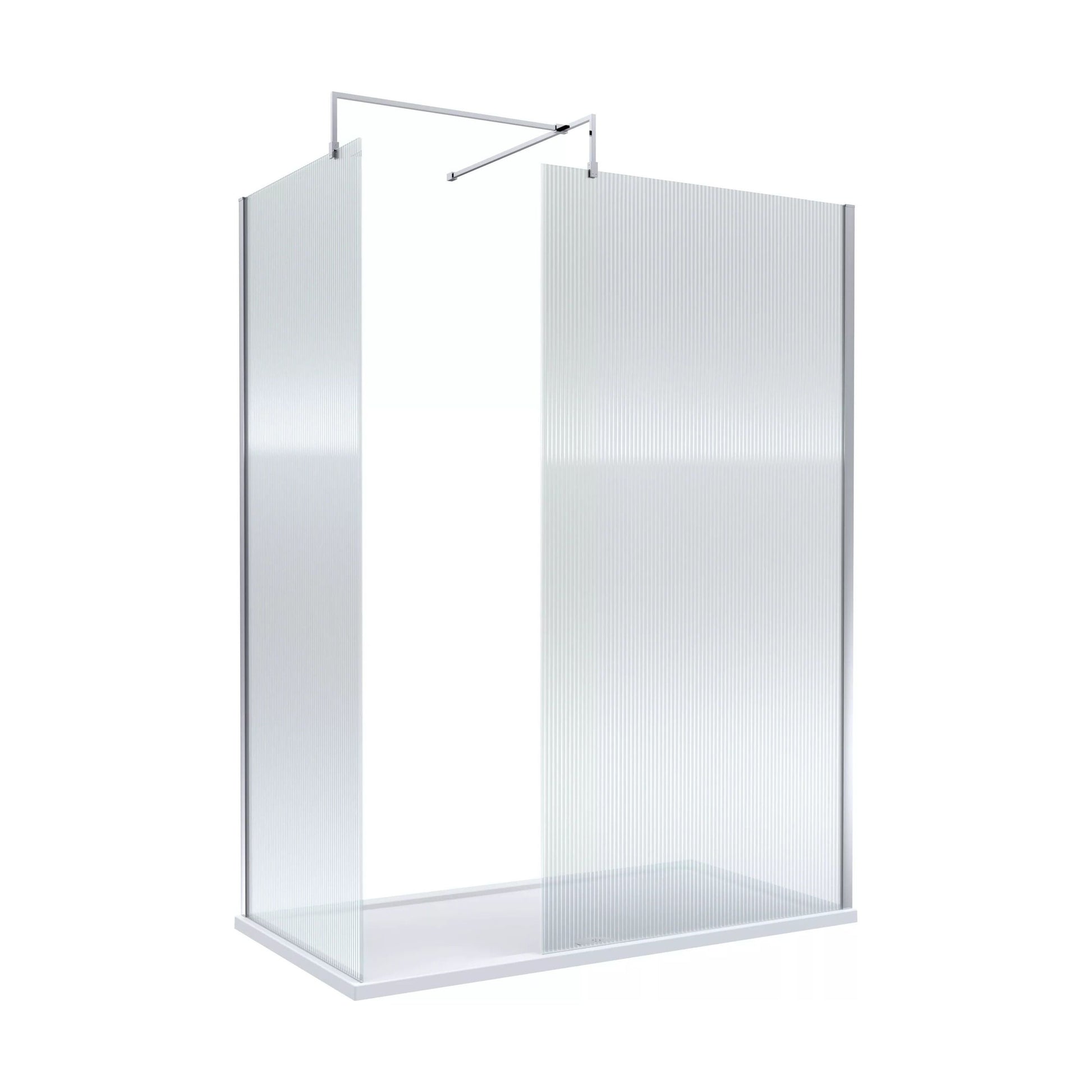 [BALW185024] Balterley 1500x800 Fluted Wetroom Screen, Tray & Waste - Cutout