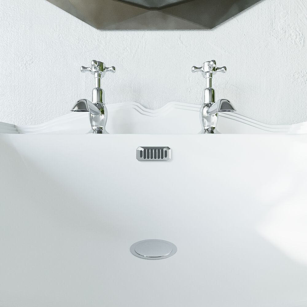 [BAOF01C] Ceramic Accessories Traditional Grill Overflow Cover - 26mm x 50mm - Chrome - Lifestyle 1