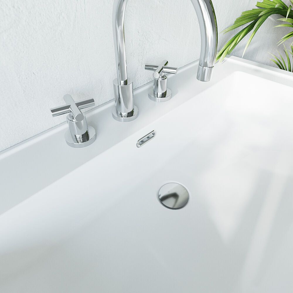 [BAOF01U] Ceramic Accessories Traditional Oval Overflow Cover - 50mm x 26mm - Chrome - Lifestyle 2