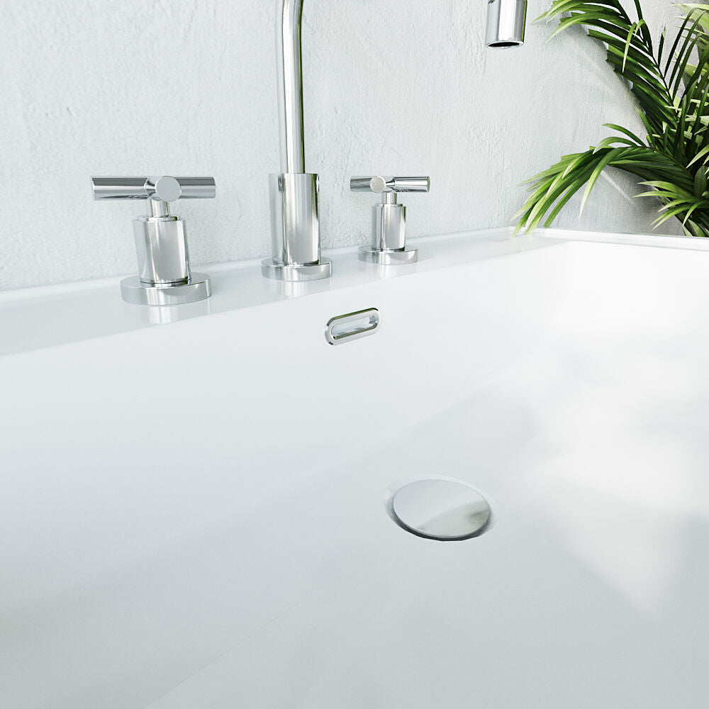 [BAOF01U] Ceramic Accessories Traditional Oval Overflow Cover - 50mm x 26mm - Chrome - Lifestyle 3