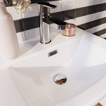 [BAOF01] Contemporary Ceramic Accessories Modern Round Basin Overflow Cover - Lifestyle 2