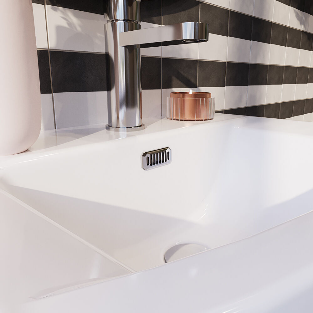 [BAOF01] Contemporary Ceramic Accessories Modern Round Basin Overflow Cover - Lifestyle 3