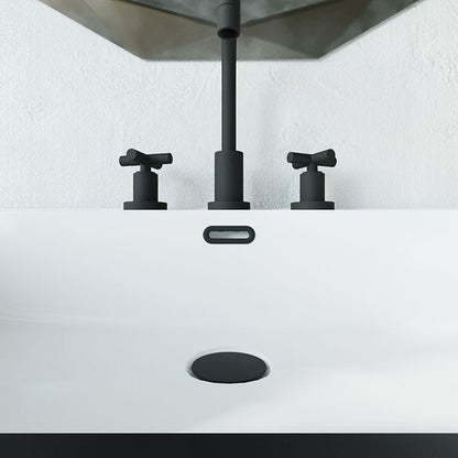 [BAOF02U] Ceramic Accessories Traditional Oval Overflow Cover - 50mm x 26mm - Matt Black - Lifestyle 1