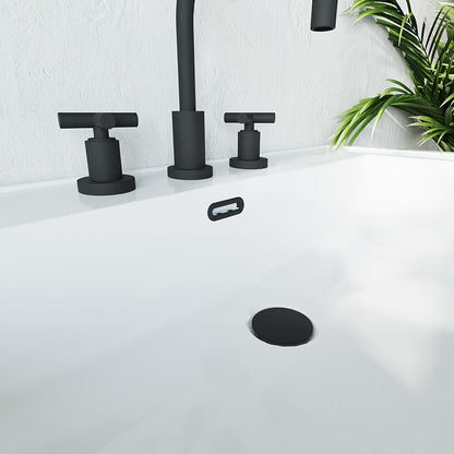 [BAOF02U] Ceramic Accessories Traditional Oval Overflow Cover - 50mm x 26mm - Matt Black - Lifestyle 3
