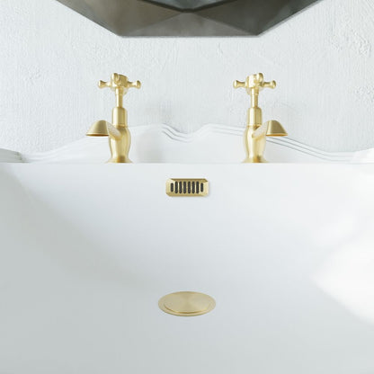[BAOF03C] Ceramic Accessories Traditional Grill Overflow Cover - 26mm x 50mm - Brushed Brass - Lifestyle 1