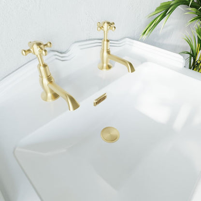 [BAOF03C] Ceramic Accessories Traditional Grill Overflow Cover - 26mm x 50mm - Brushed Brass - Lifestyle 2