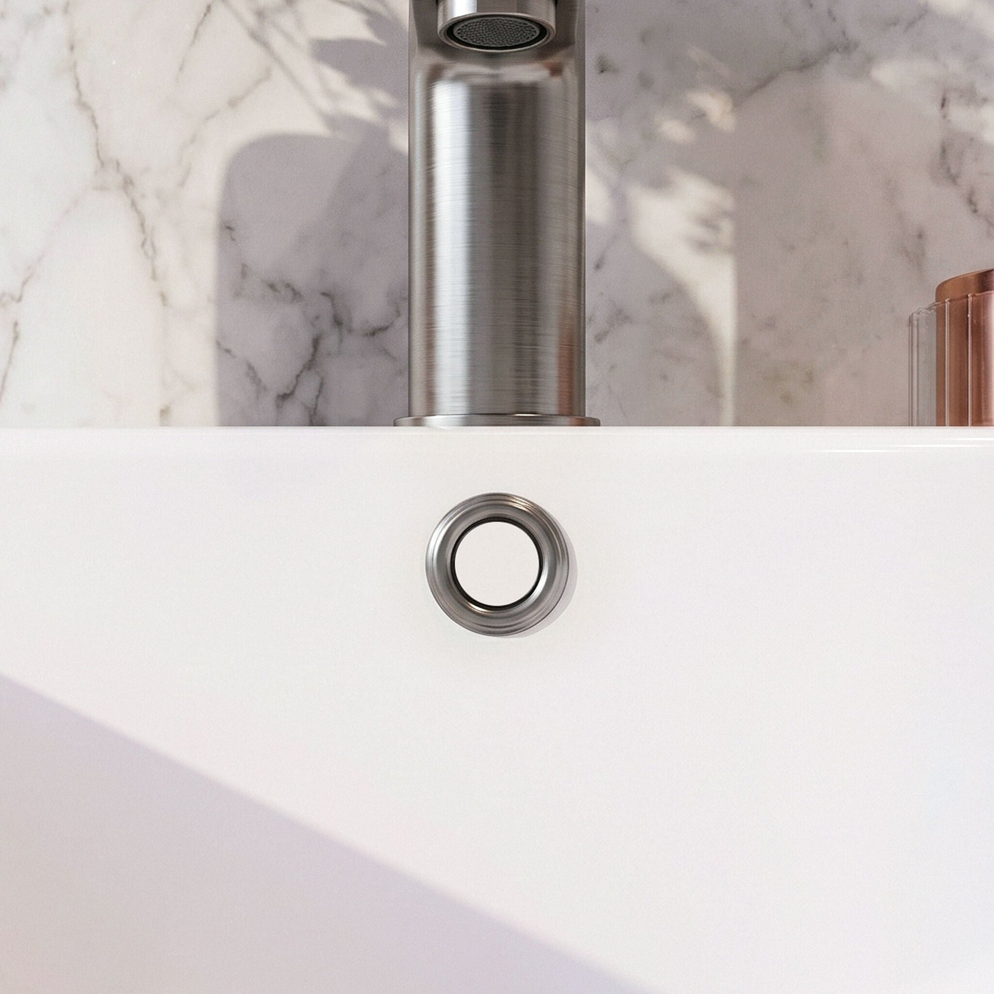 [BAOF07] Contemporary Ceramic Accessories Modern Round Basin Overflow Cover - Silo
