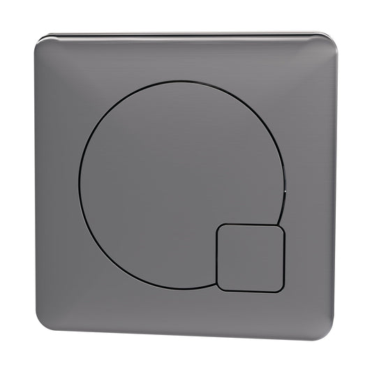 [BAPBM07] Square Dual Flush Push Button - 70mm - Brushed Pewter- Balterley - Cutout