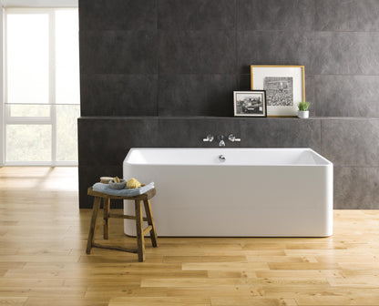 BC Designs Murali 1720mm Back To Wall Bath With Waste