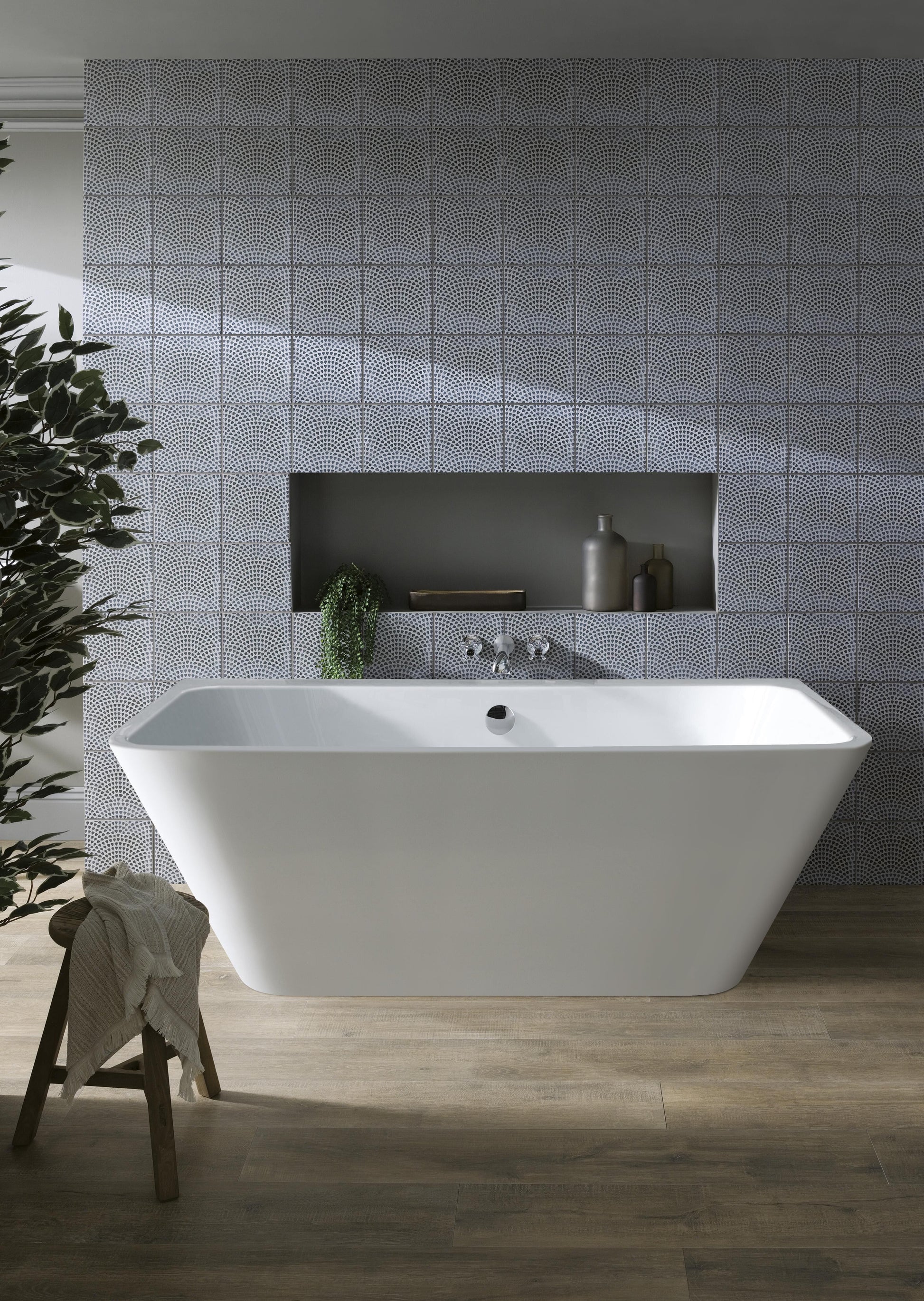 [BAS023S] Balterley 1500mm Back To Wall Bath With Waste - Lifestyle 1