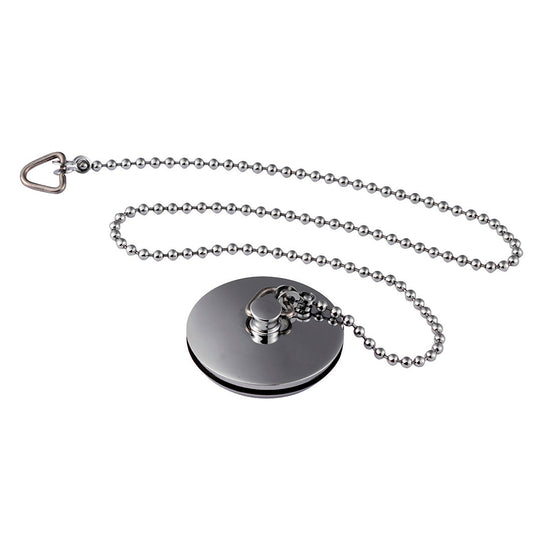 Balterley Bath Plug with Ball Chain, Durable 17mm x 42mm Design - Polished Chrome Finish
