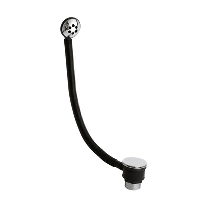 [BASB321] Bath Push Button Waste with Round Overflow for Baths up to 3mm Thick - Chrome - Cutout