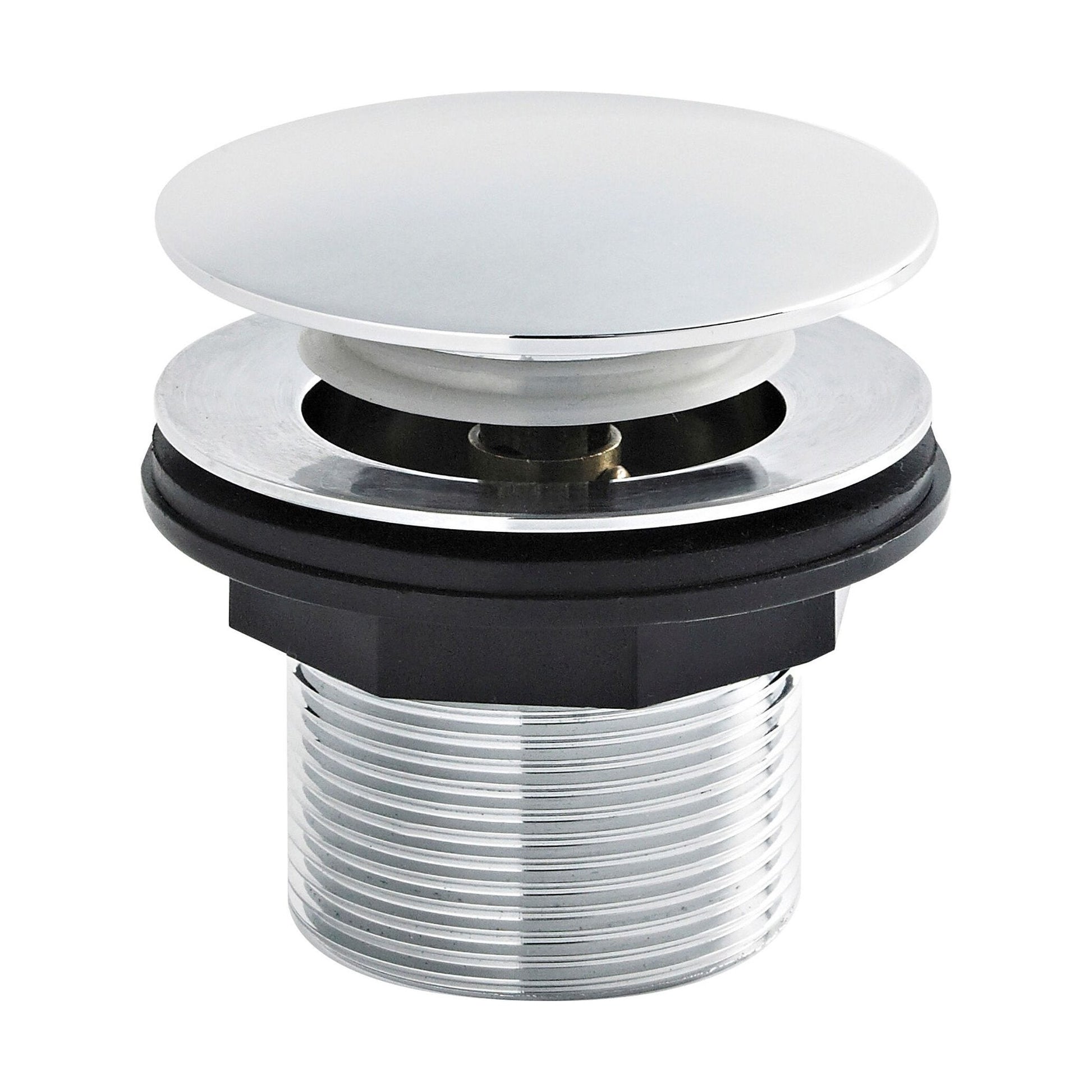 [BASB324] Balterley Bath Push Button Waste, No Overflow, for Baths up to 25mm Thick, Easy Clean Finish - Chrome - Cutout