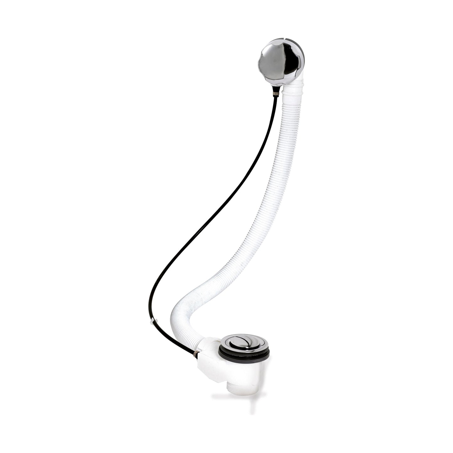 [BASB333] Extended Pop Up Bath Waste & Overflow for Baths up to 10mm Thick - Chrome - Cutout
