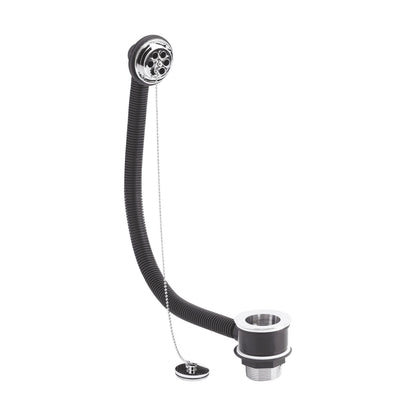 [BASB345] Balterley Bath Waste with Overflow, Brass Plug and Ball Chain, for Baths up to 5mm - Chrome - Cutout