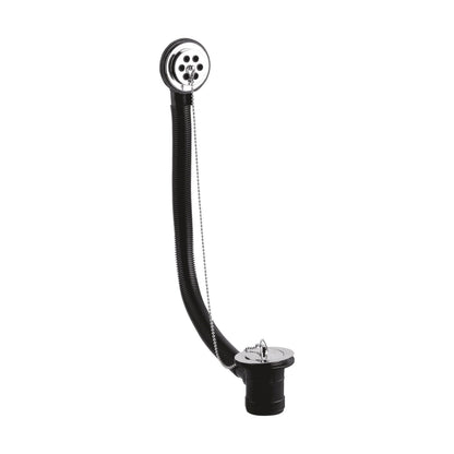 [BASB396] Balterley Bath Waste with Overflow, Poly Plug & Ball Chain, for Baths up to 5mm - Chrome Finish - Cutout